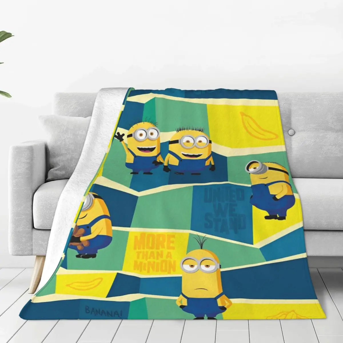 MINISO Minions Are Everywhere Plush Blanket Girls Boys Flannel Throw Blanket For Living Room Super Warm Bedspread Birthday Gift