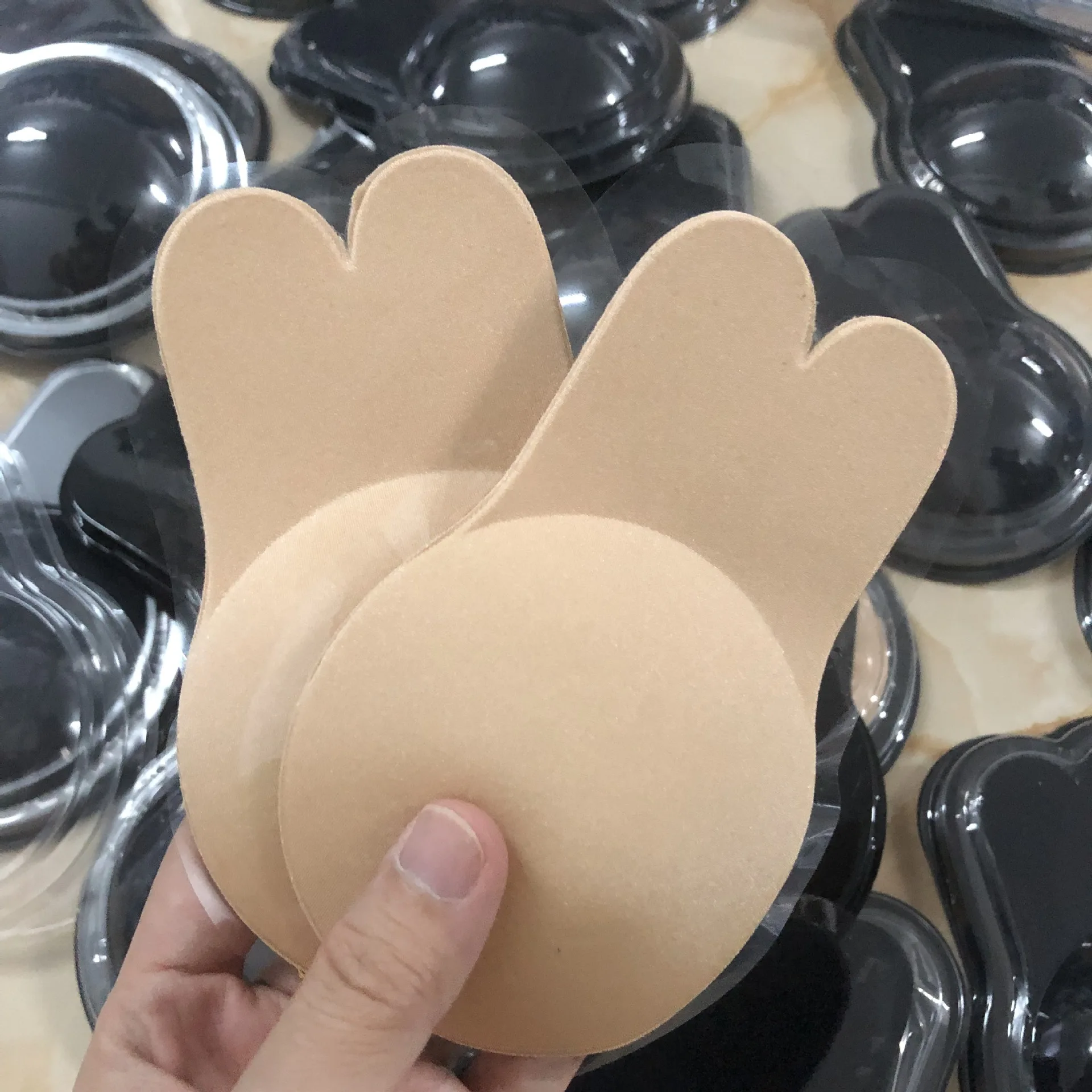 Women Push Up Bras Silicone bio paste Adhesive Bra Strapless Bra Nipple Cover Reusable Sticky Breast Lift Pads Rabbit Covers