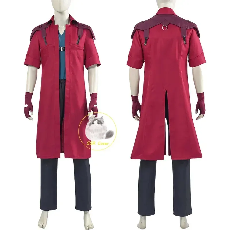 

aaa12 3DMC 5 Dante Cosplay Wig Uniform Costumes Disguise for Adult Men Long Windbreaker Gloves Roleplay Outfits Halloween Carniv