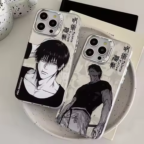 Anime Jujutsu Kaisen Kais tyrant Fushiguro Toji silvering Case for iPhone 17 16 15 14 13 12 11 Pro Max luxury hard cover funda