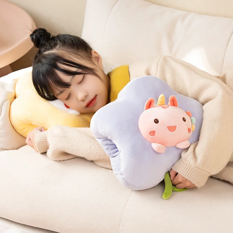 Children's Cute Animal Flower Warm Hand Pillow Can Handle Winter Plush Toy Girl Warm Hand Hug Gift P3