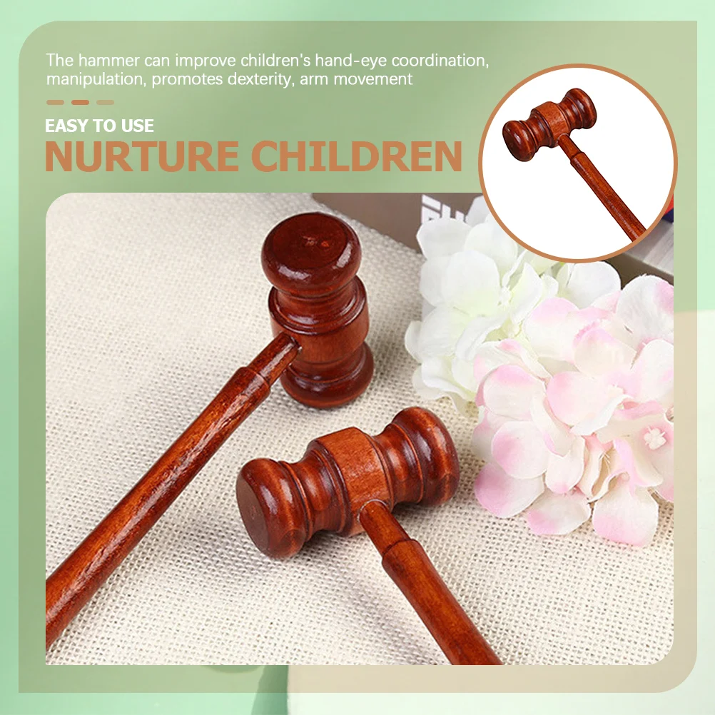 Judge Hammer Shot Knock Role Play Order Kids Gavel Toddler Wooden Accessories for Auctions Child Infant