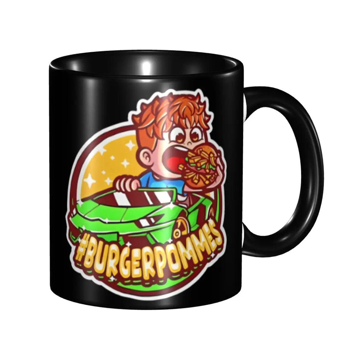 

LukasBS ICrimax Burgerpommes Coffee Mugs Kawaii Cup For Bedroom