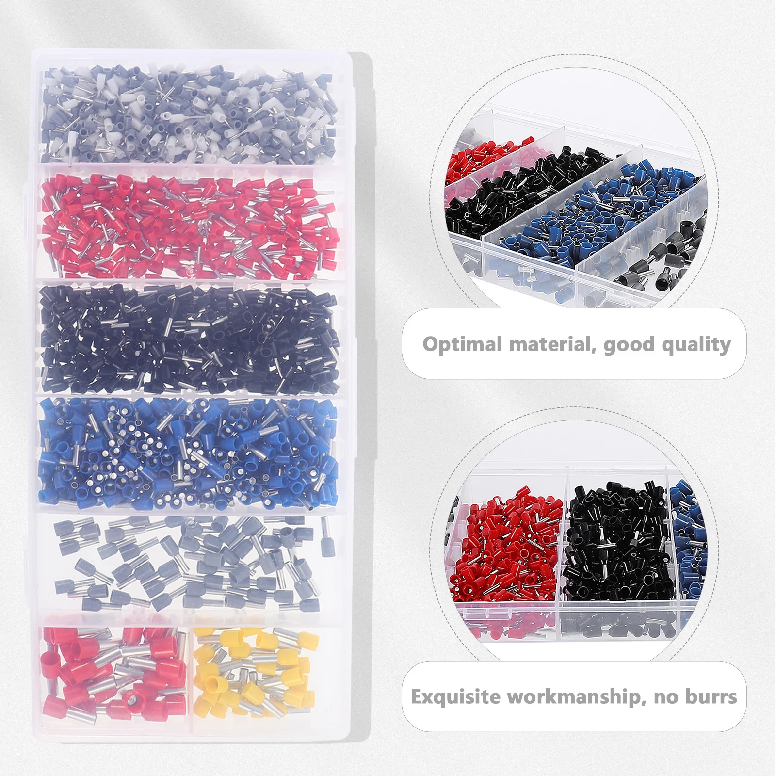 

1200Pcs Wire Ferrules Terminals Kit High Quality Pre-Insulated Electrical Cable Connectors for Car Household Wiring