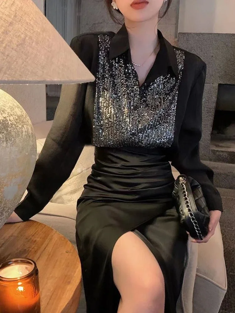 

Black Button Up Shirts & Blouses for Women Novelty 2025 New Clothing Trend Fashion Casual Youth Elegant Social Sale of Woman Top