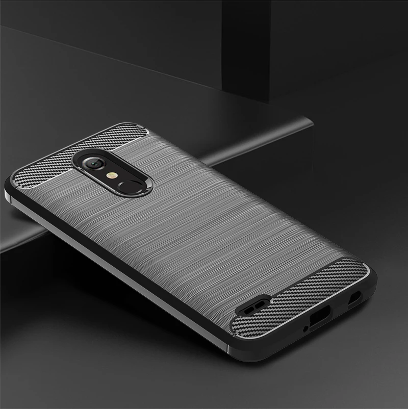 For LG X4 Plus X4+ Silicone Case Carbon Fiber Back Cover for lg x4 k30 Phoenix Plus LG Harmony 2 Soft Shockproof Phone Case