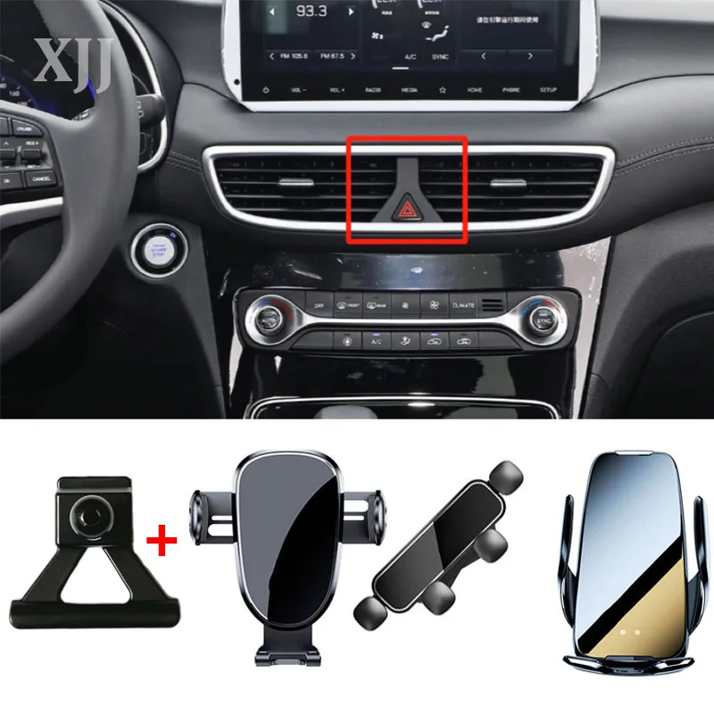 For HYUNDAI TUCSON 2015 2016 2018 2019 2020 2022 2023 Car Navigation Air Outlet Phone Holder Bracket Dashboard Wireless Charger