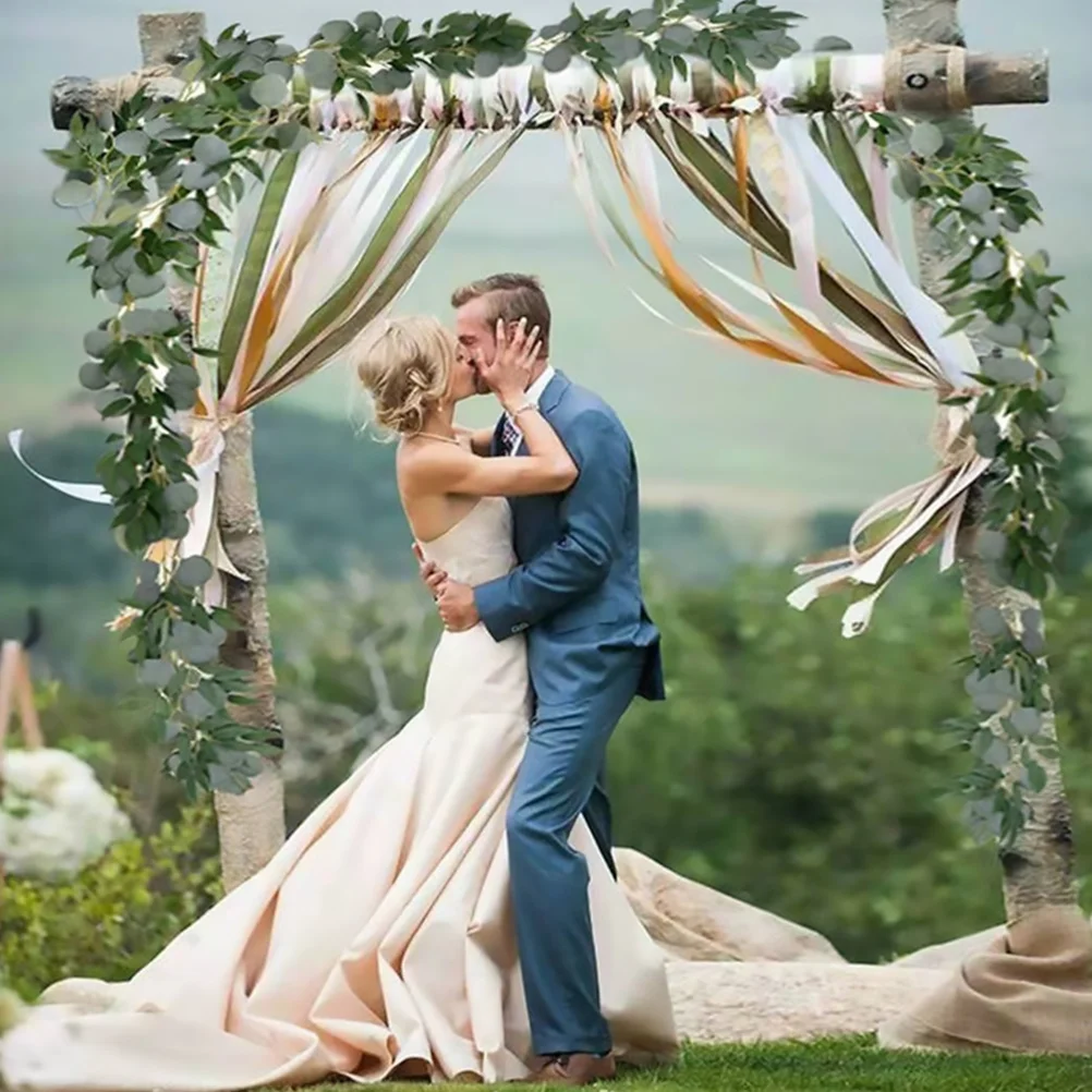 

2pcs Pe Vine Eucalyptus Wreath Artificial Rattan Decoration Home Garden Party Diy Fake Eucalyptus Simulated Plant 2M Length