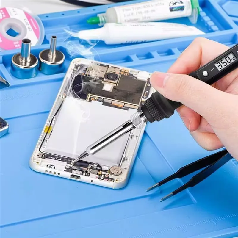 JCD 908S Digital Electric Soldering Iron Temperature Adjustable 220V/10V 80W LCD Display Ceramic Heater Welding Repair Tool Kit image 2