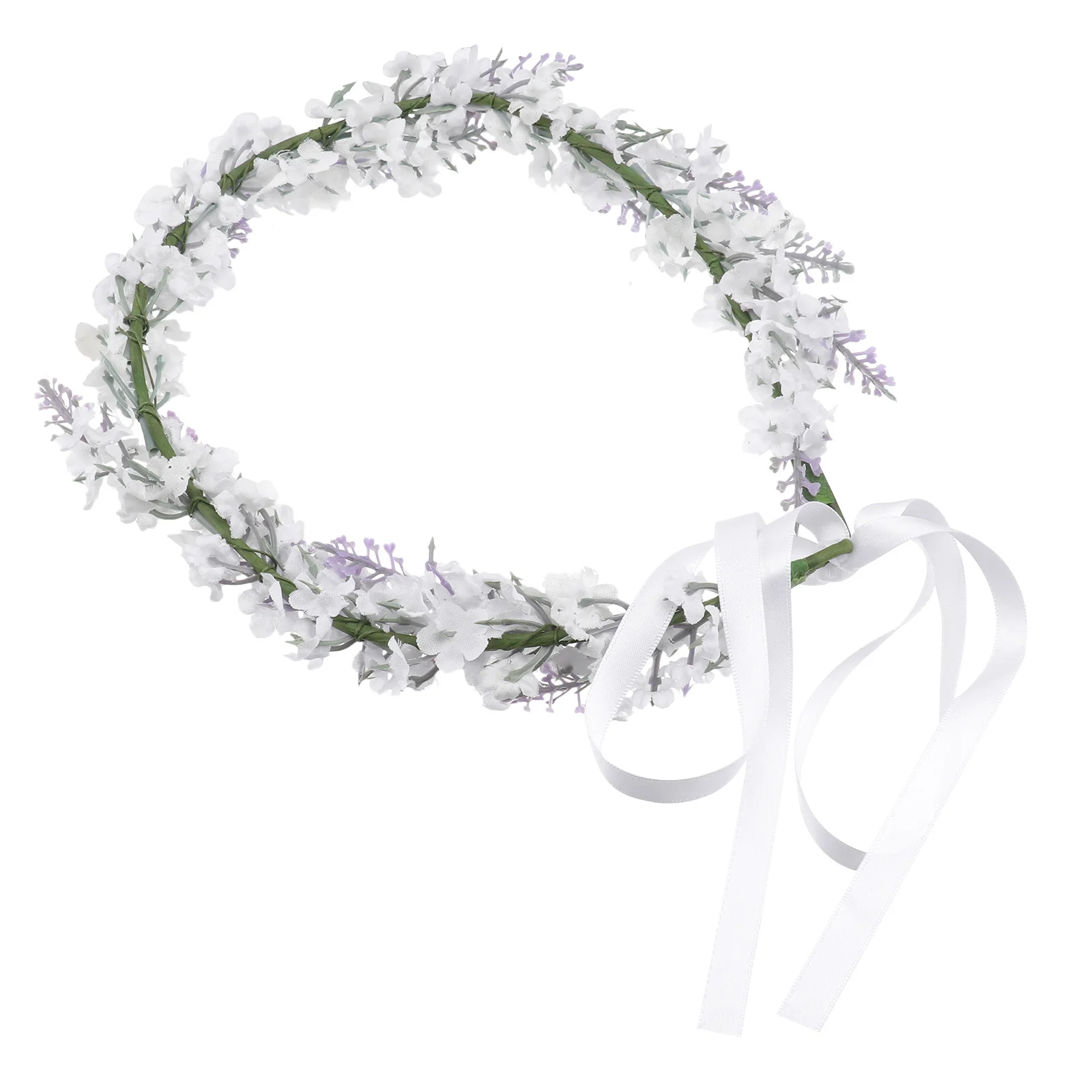 Daisy Purple Flower Girl Headpiece White Artificial Flowers Crown Bridal Floral Headband