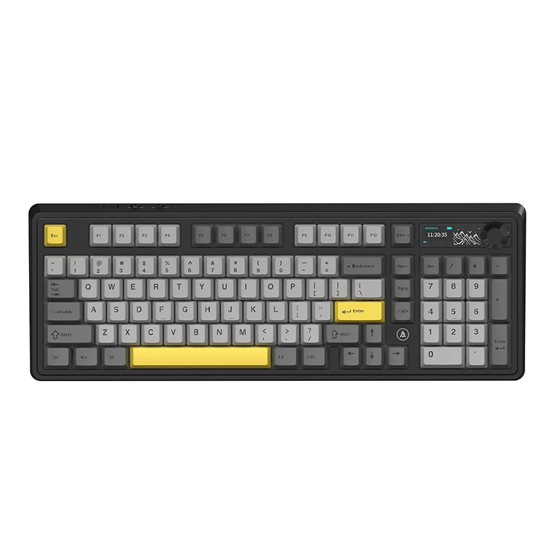 AJAZZ AK980 V2 Drei-Modus Hot-Swap-fähige Anpassbare Kabellose Mechanische Tastatur, E-Sport-Gaming, Seitlich Beschriftet, Kabelgebunden & Kabellos für