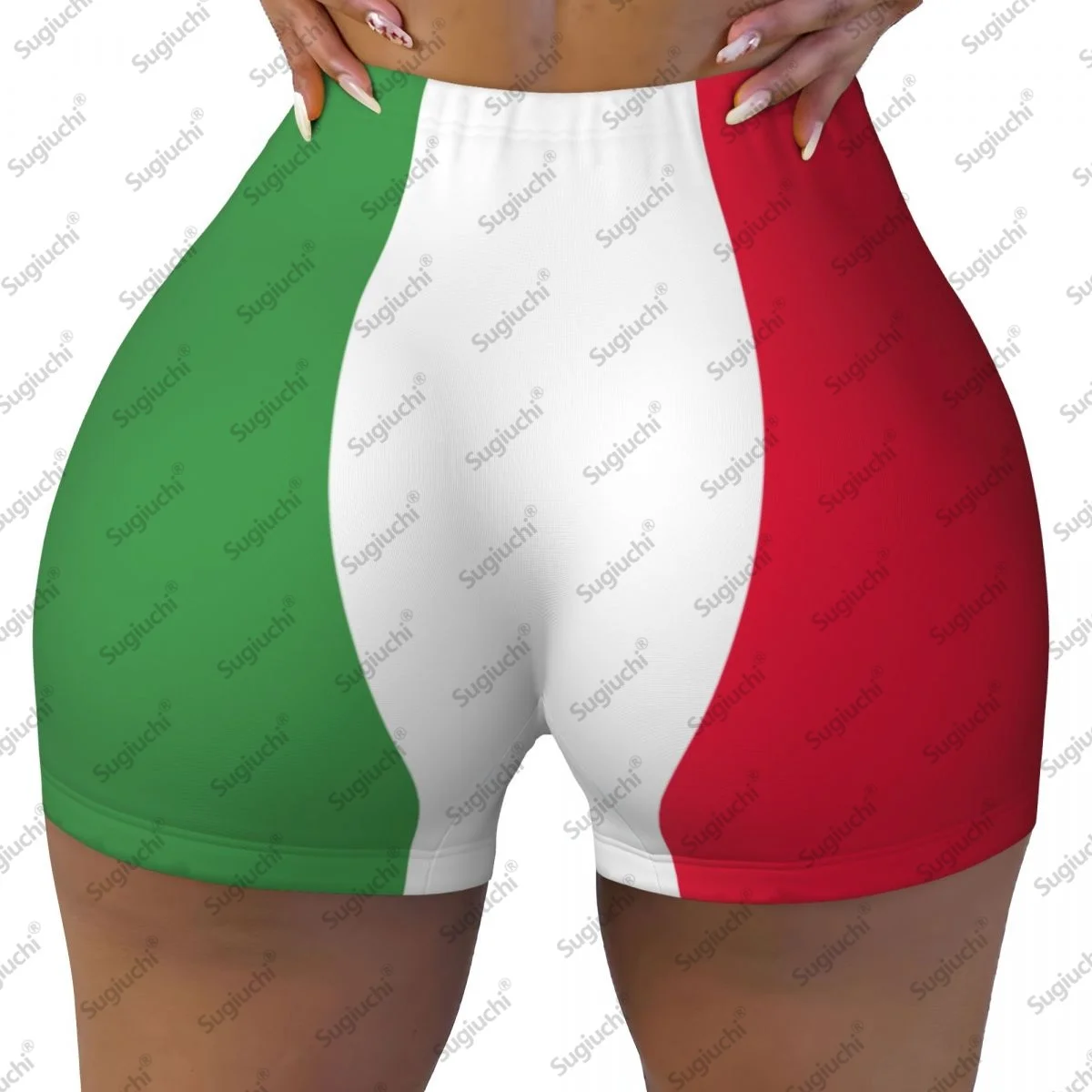 

2026 шорты для йоги с флагом Италии для женщин, шорты для тренировок, подтяжки ягодиц, с высокой талией, шорты для бега в тренажерном зале
