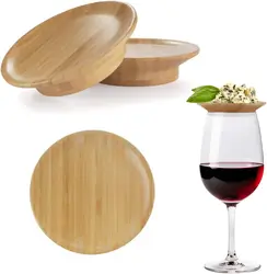 Wine Glass Charcuterie Topper Bamboo Wine Glass Cover Coasters Plate Drinking Glass Covers Wood Glass Toppers for Family Party