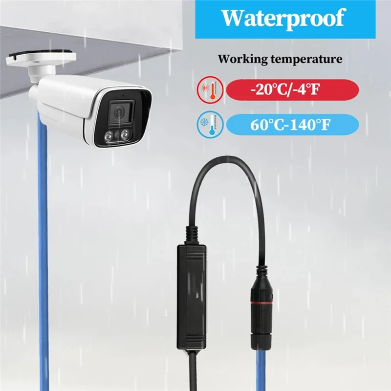 ABGI-Waterproof Gigabit 48V To 24V Poe Converter IEEE802.3 Af/At,100/1000Mbps Poe To 24V Adapter Waterproof Poe Converter