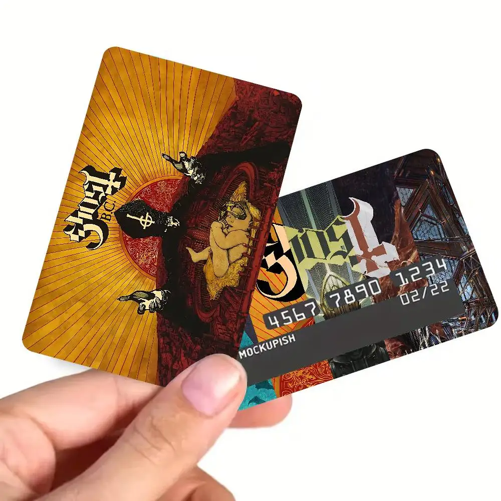Ghost Heavy Metal Band Fashion Matte Gold Silver Black Matte Film Skin Sticker Tape for Bank Credit Debit Card