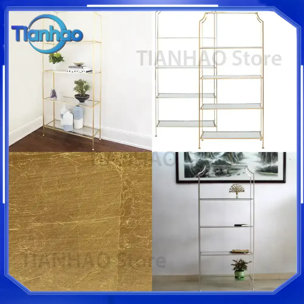 4-Tier Iron Bookshelf for Modern American Style Home Decor Customizable Display Shelf for Villa Model Room and Hotel