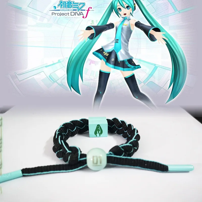 3 styles Anime Hatsune Miku kawaii figure Reflection Adjustable Handmade Bracelet Woven hand rope model toys Gifts