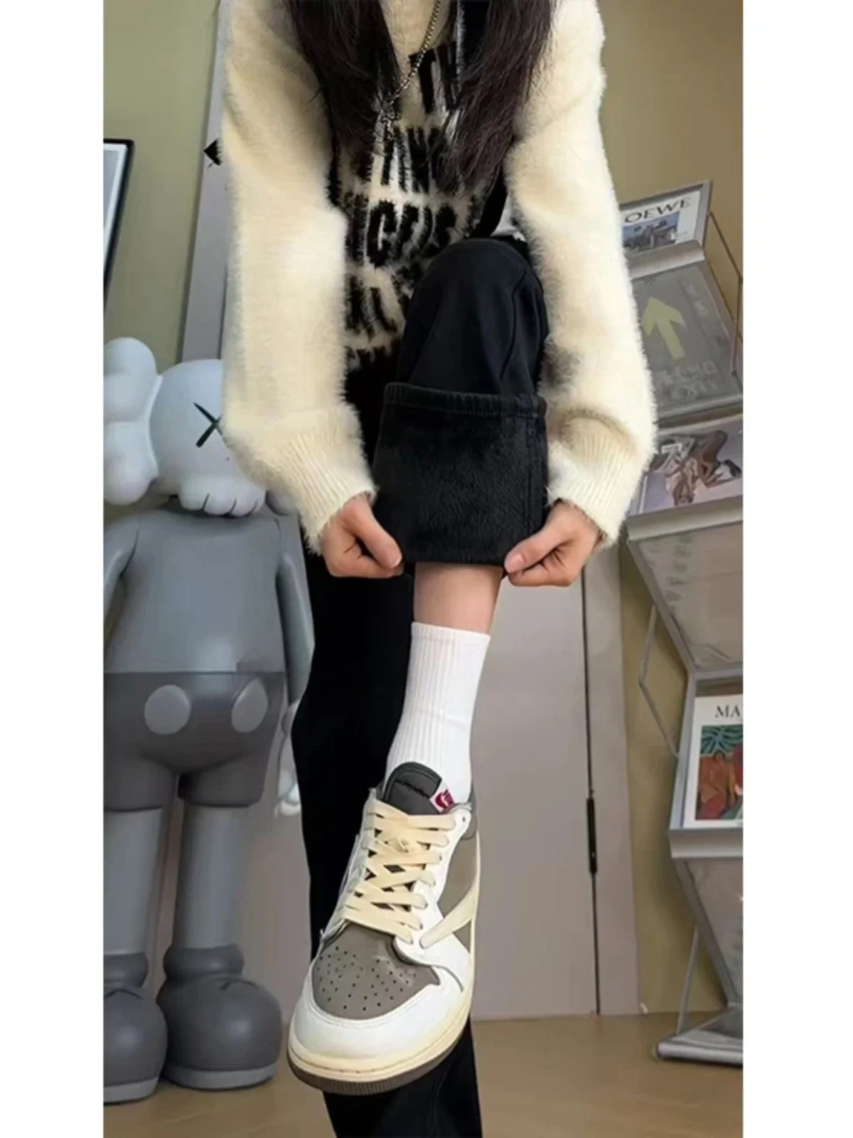 

Мужские джинсы Pure Bla Stretchy Slim Fit с флисовой подкладкой, с высокой талией, прямого кроя, модные, зимние, молодежные, из смесового хлопка