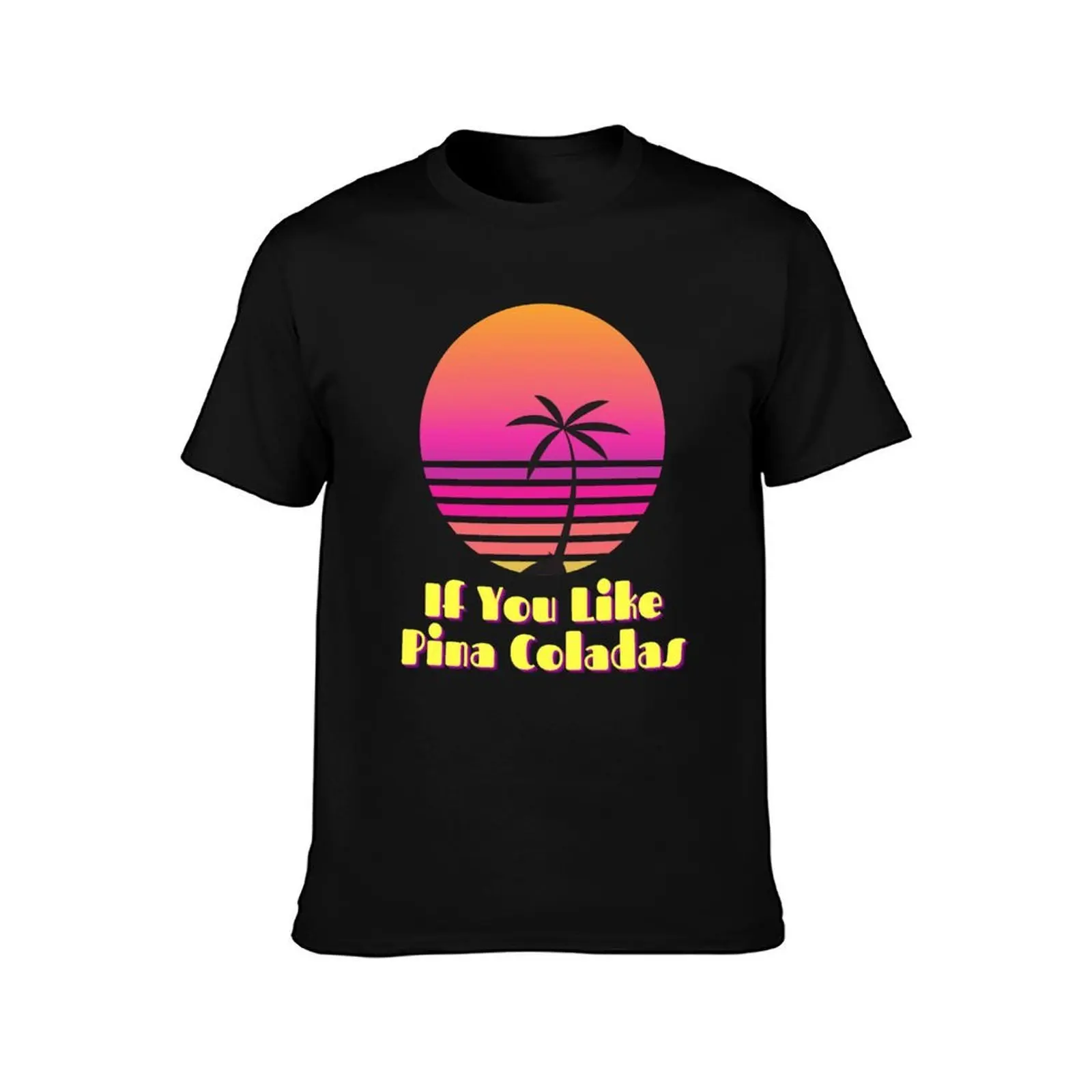 If you like Pina Coladas T-Shirt, Summer Casual Cotton Tee, Oversized Streetwear Tops, Vintage Graphic Print, Unisex Men Women