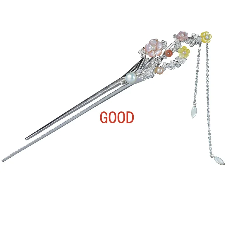 

To the hairpin ancient style tassel super immortal step shake Hanfu pure silver pearl