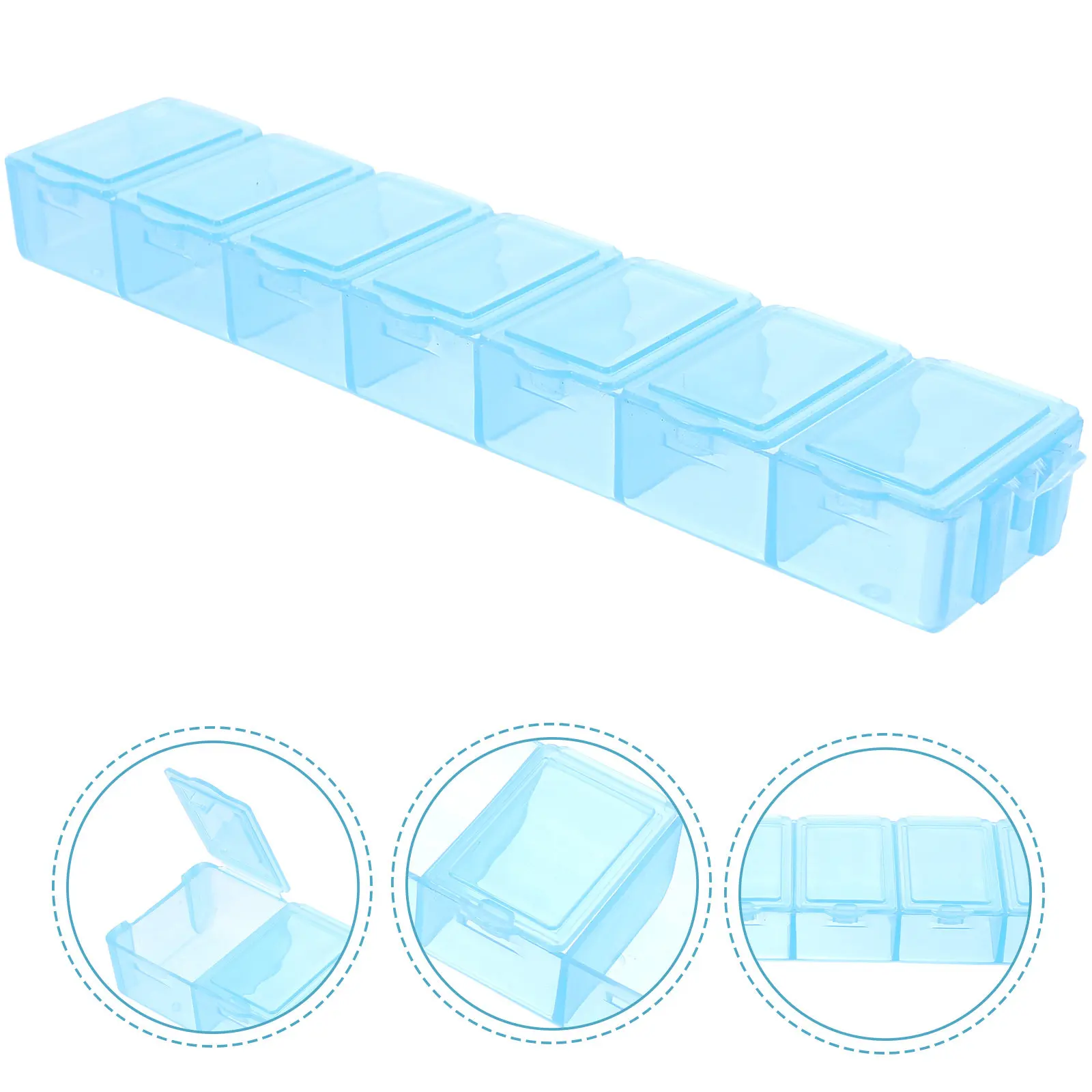1Pcs Easy-Use Pill Organizer 4-Section Medicine Storage Box Odorless Sturdy Plastic Daily Weekly Tablet Dispenser