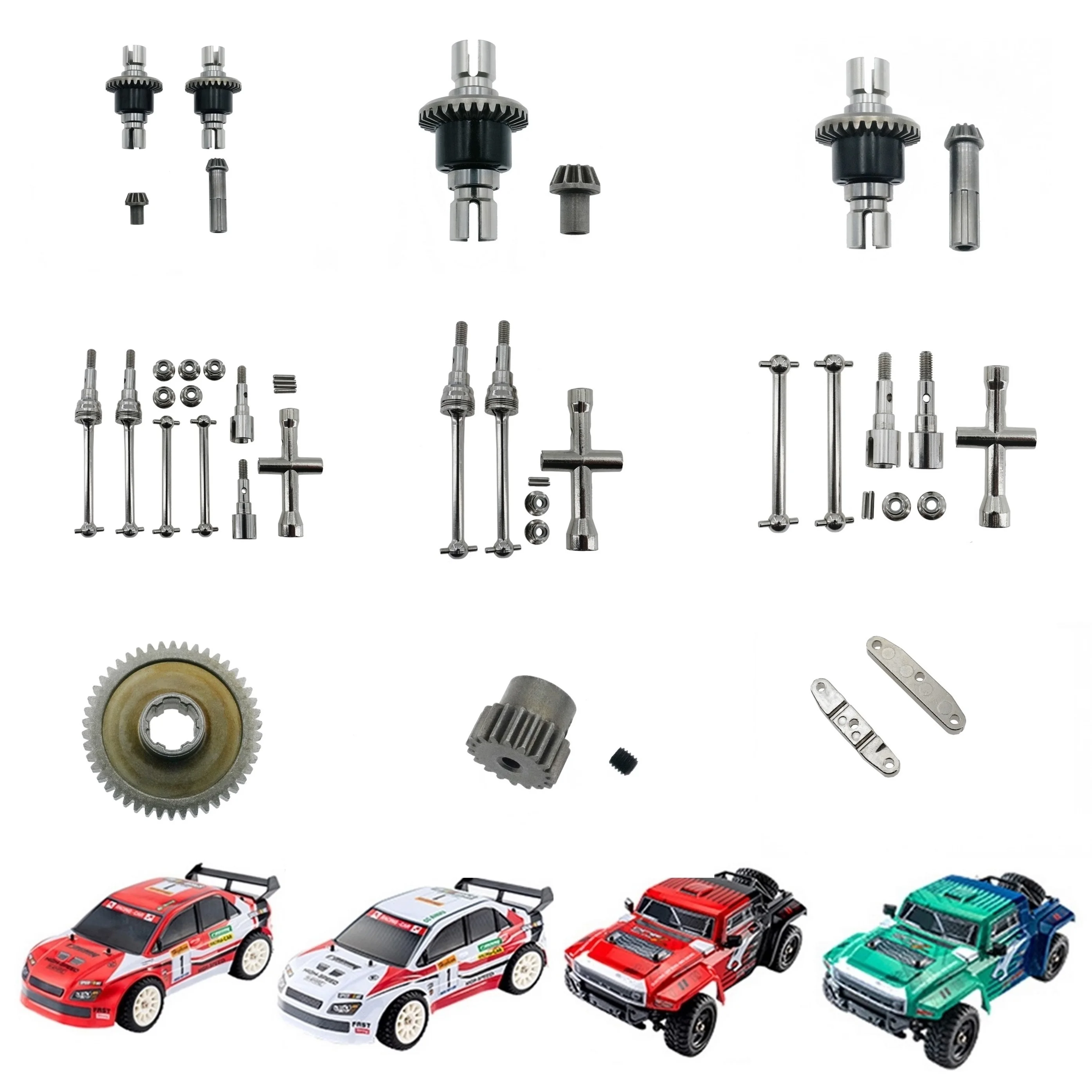 SY1201 SY1202 RC Car Metal Upgrade Parts DIY PARTS Original Parts Front Rear Drive Shaft Differential Motor Gear