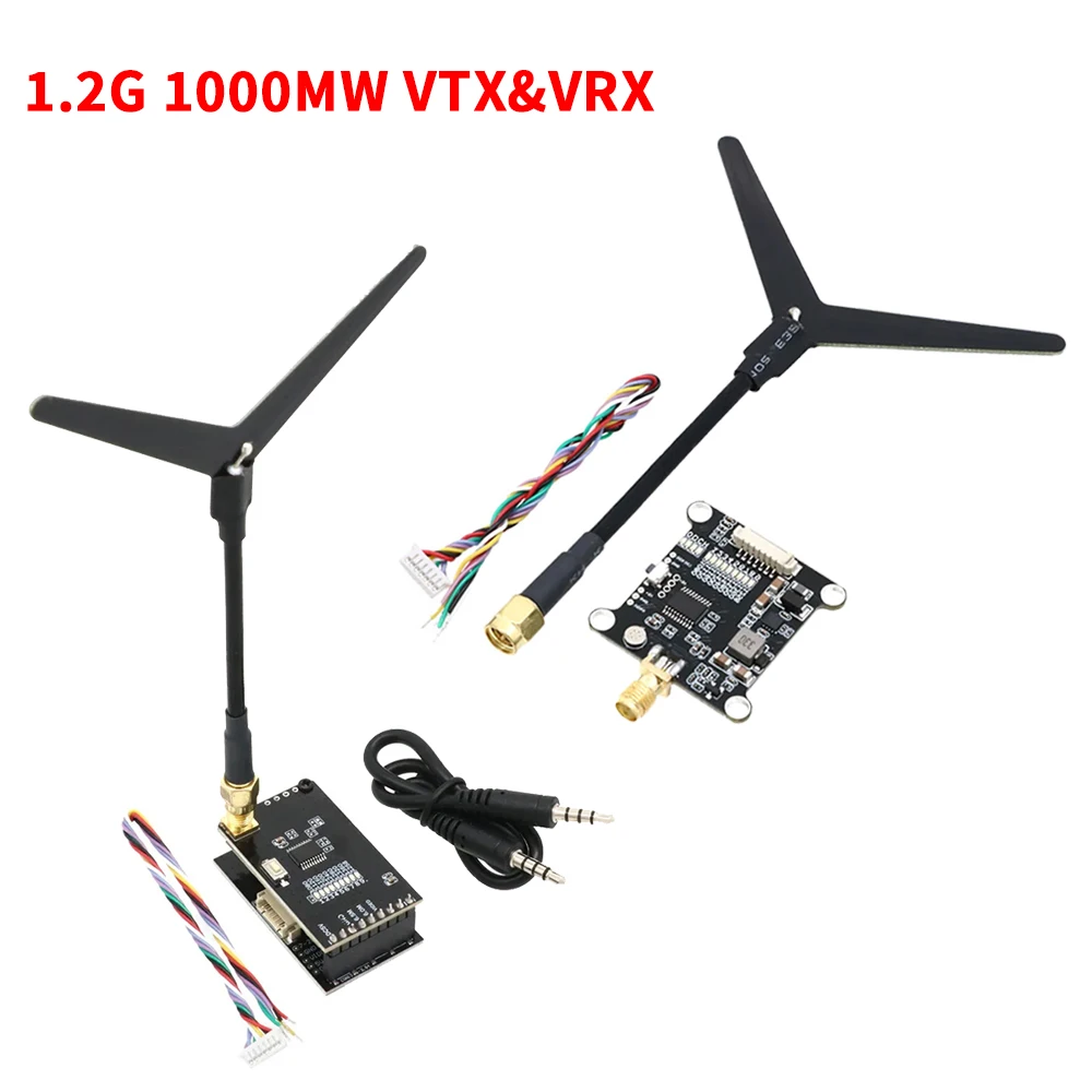 

FPV 1.2GHz 1.2G 1W Transmitter VTX & Receiver VRX TX Video Transmitter Transmitting Module For RC FPV Long Range Racing Drone