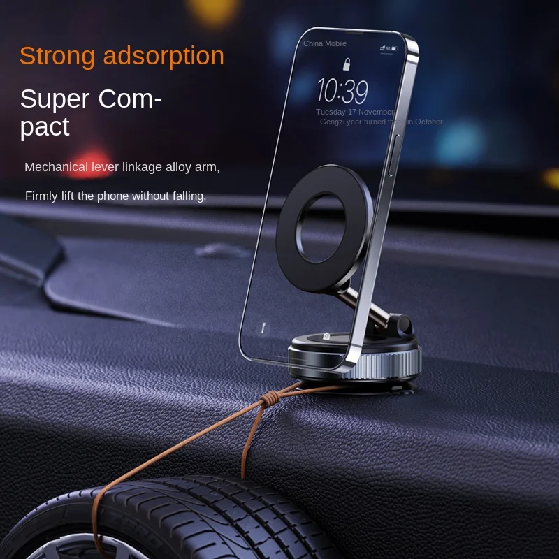 Opvouwbare autotelefoonhouder Vacuüm Dubbelzijdig magnetisch dashboard GPS-standaard voor Magsafe iPhone 16-12 Pro Max Samsung Xiaomi Mount