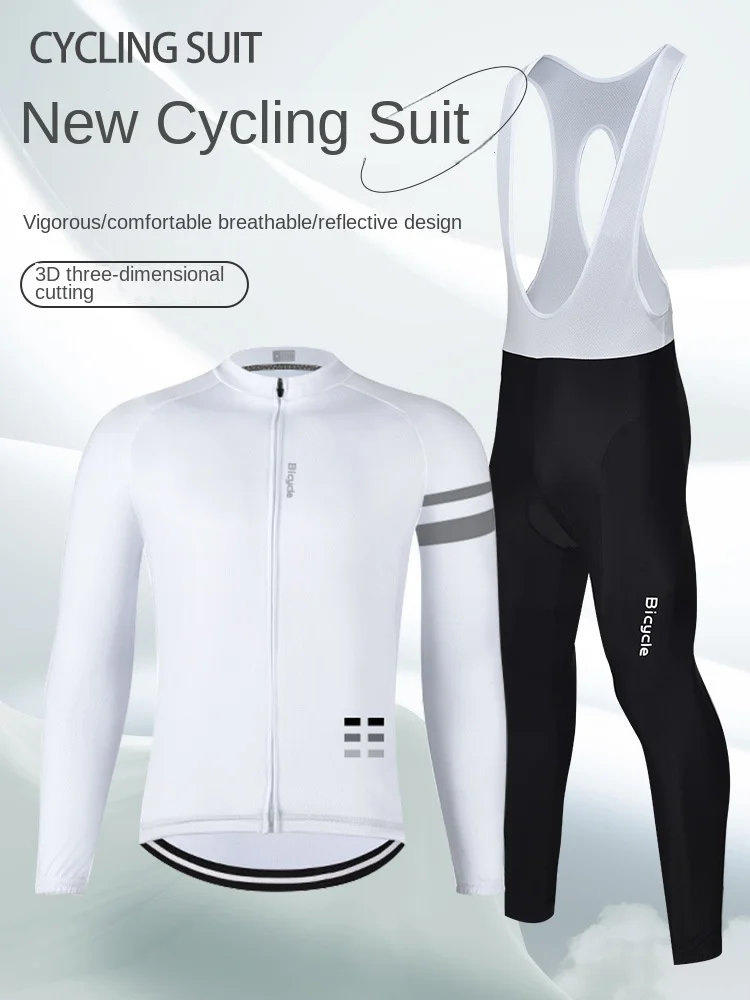 Cycling Jersey Man Wear Set Long Bicycle Sleeve Men Clothes Summer Skinsuit Clothing Breathable Road Bike Bib Shorts Distance