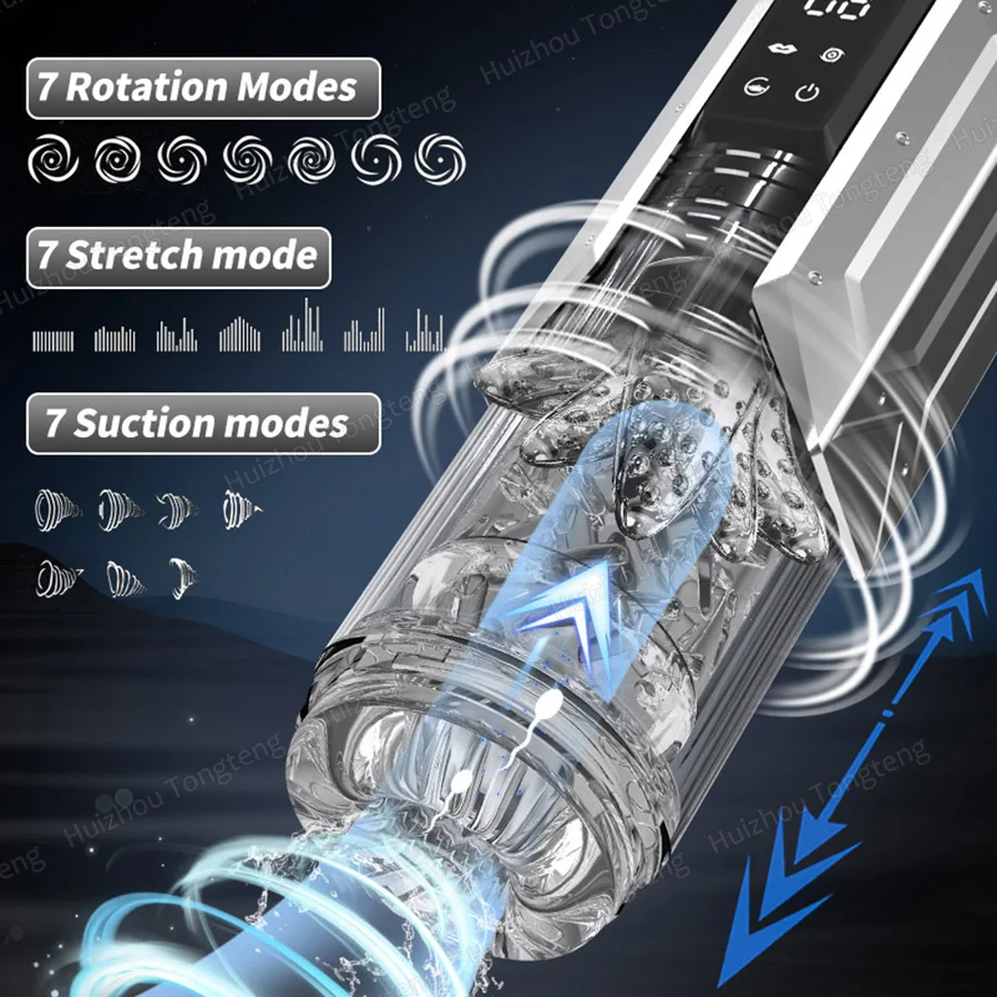 Male Automatic Masturbator Cup Penis Pump 7 Thrusting Rotating Vibrating Sucking Licking Modes Pussy Blowjob Sex Toys For Men view 4