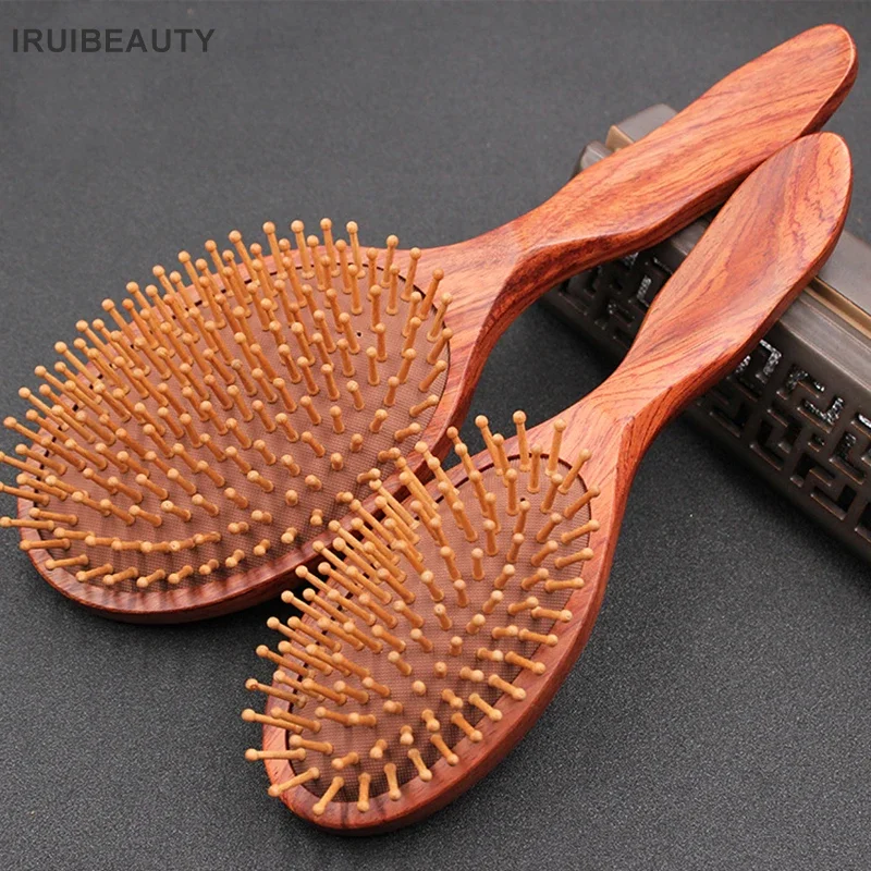 

Rosewood Airbag Comb Health Massage Comb Anti-Static Large Plate Comb Straight Hair Comb Comfortable Handle Salon Hair Styling