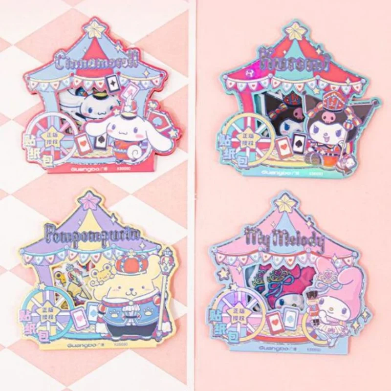 

24 упаковки/лот Sanrio Kuromi Melody Cinnamoroll наклейка милый скрапбук DIY дневник декоративная уплотнительная наклейка альбом наклейка этикетка