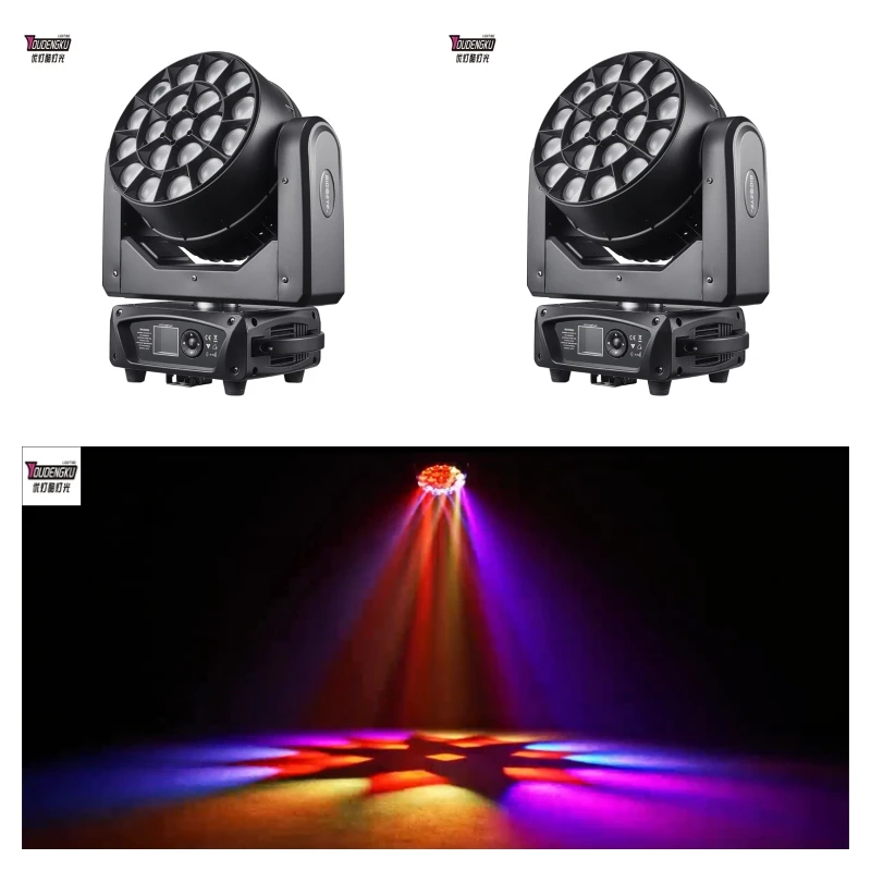 

6 шт. Super Beam mini Bee Eye 19x15 Вт RGBW сценические светодиодные зум-подсветки с подвижной головкой