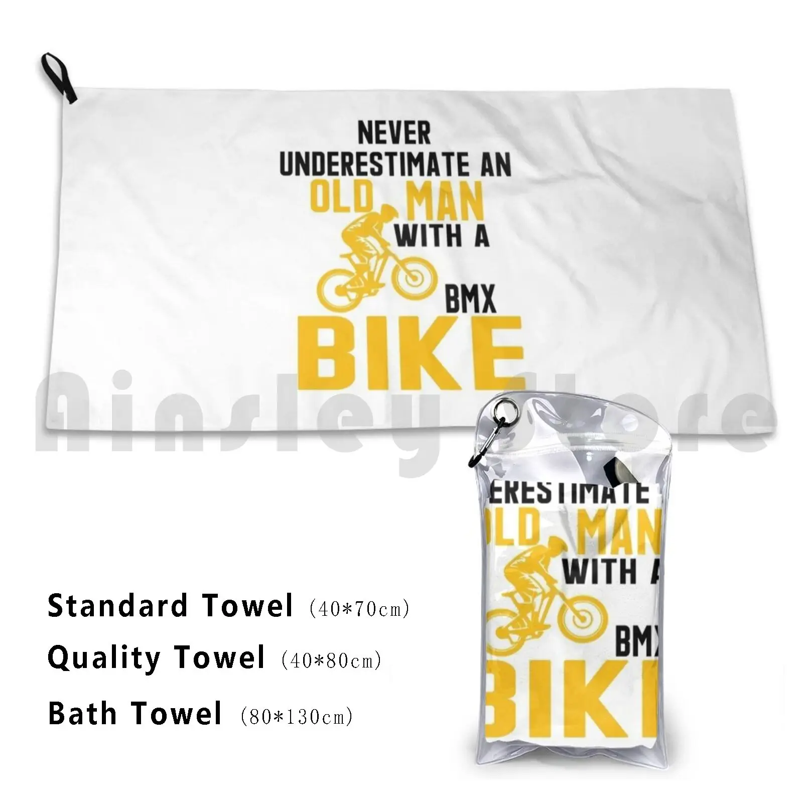 Never Underestimate An Old Man With A Bmx Bike Custom Towel Bath Towel Bmx Bmx Driver Bmx Tricks Bmx Design