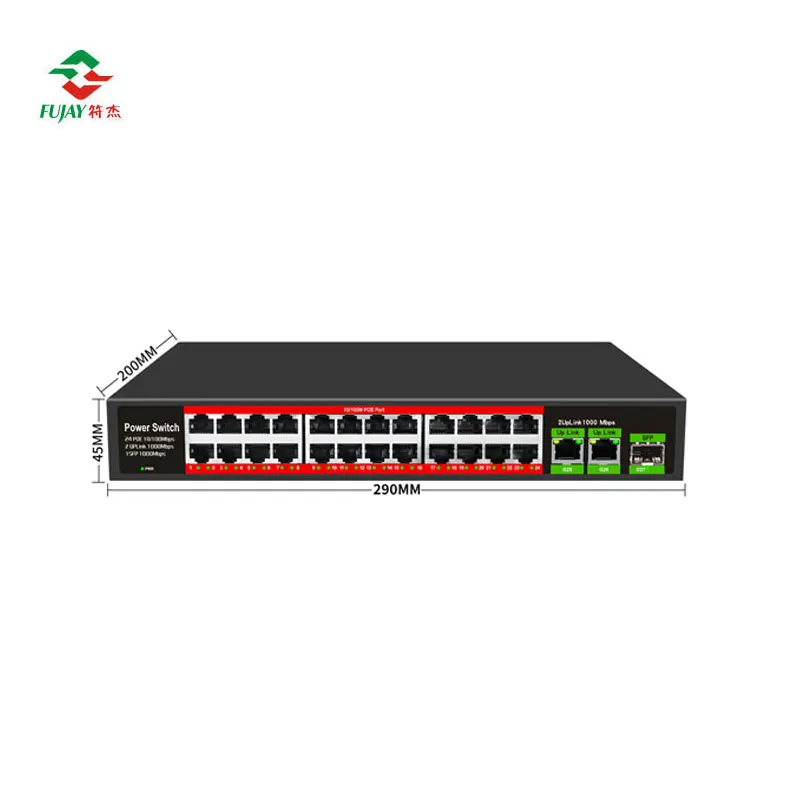 Imagem -03 - Switches de Rede Gigabit de 24 Portas Switch Power Over Ethernet Poe de 24 Portas