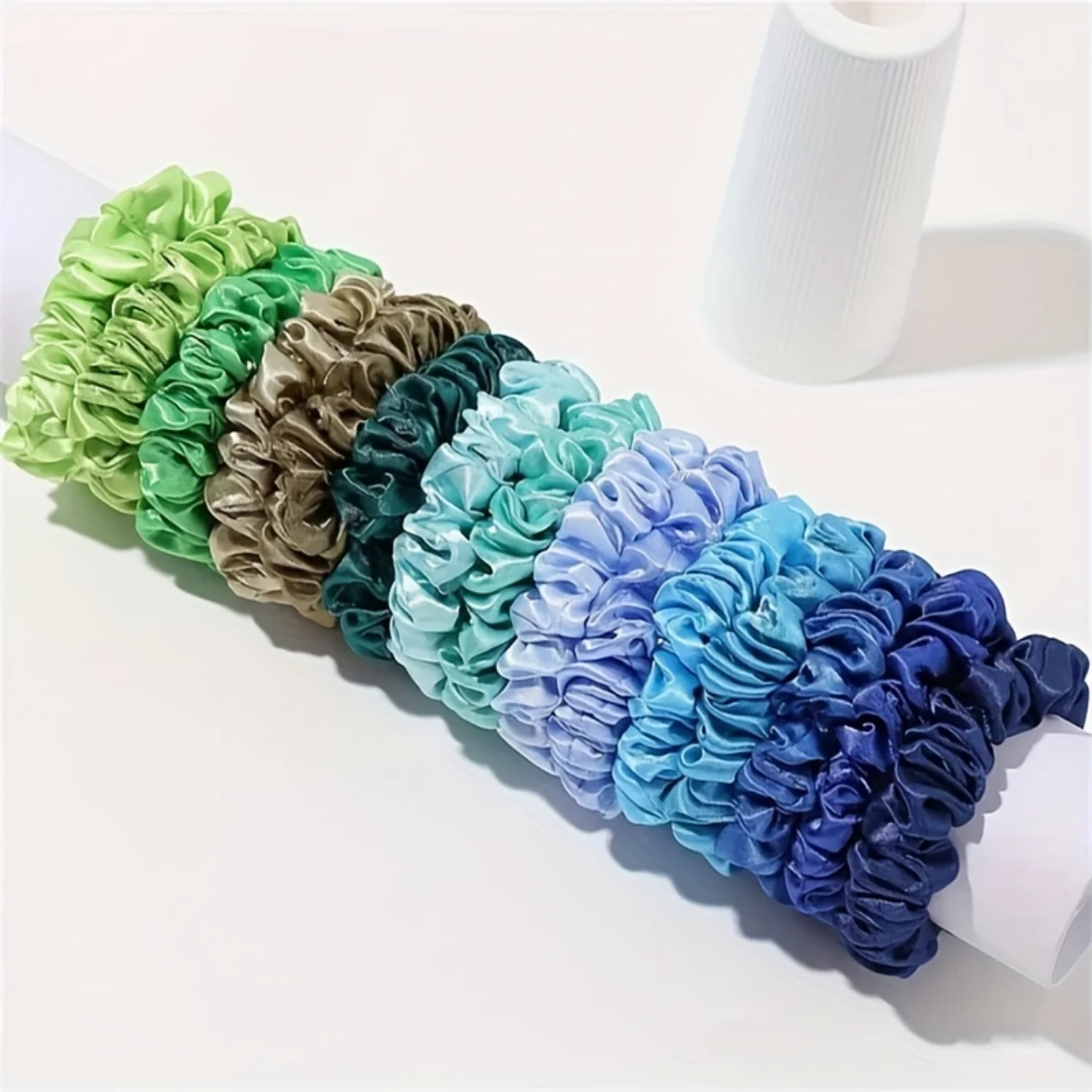 60pcs Non-Slip Elastic Imitation Silk Hair Rings for Trendy Ponytail Holders