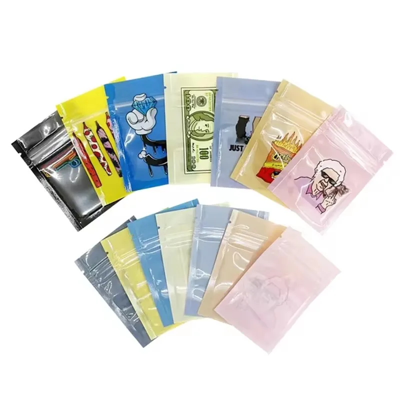 100PCS Resealable Food Storage Zip Lock Plastic Packaging Bags Ziplock Smell Proof Mylar Bag 1g Small Pouch With Clear Window