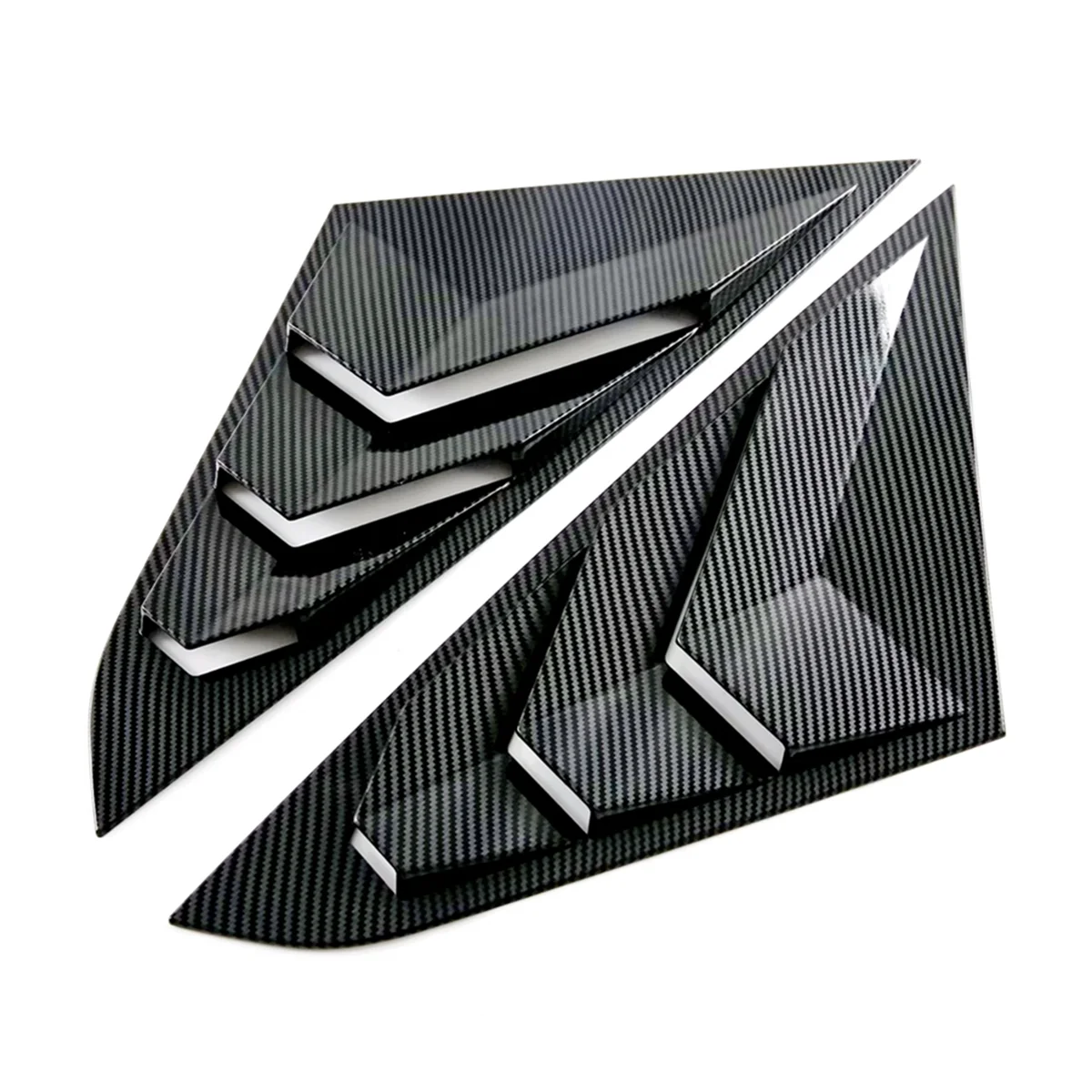 For Toyota Yaris Ativ/Vios 2023 2024 Car Window Louver Triangle Blinds Spoiler Cover Trim Accessories ABS Carbon Fiber