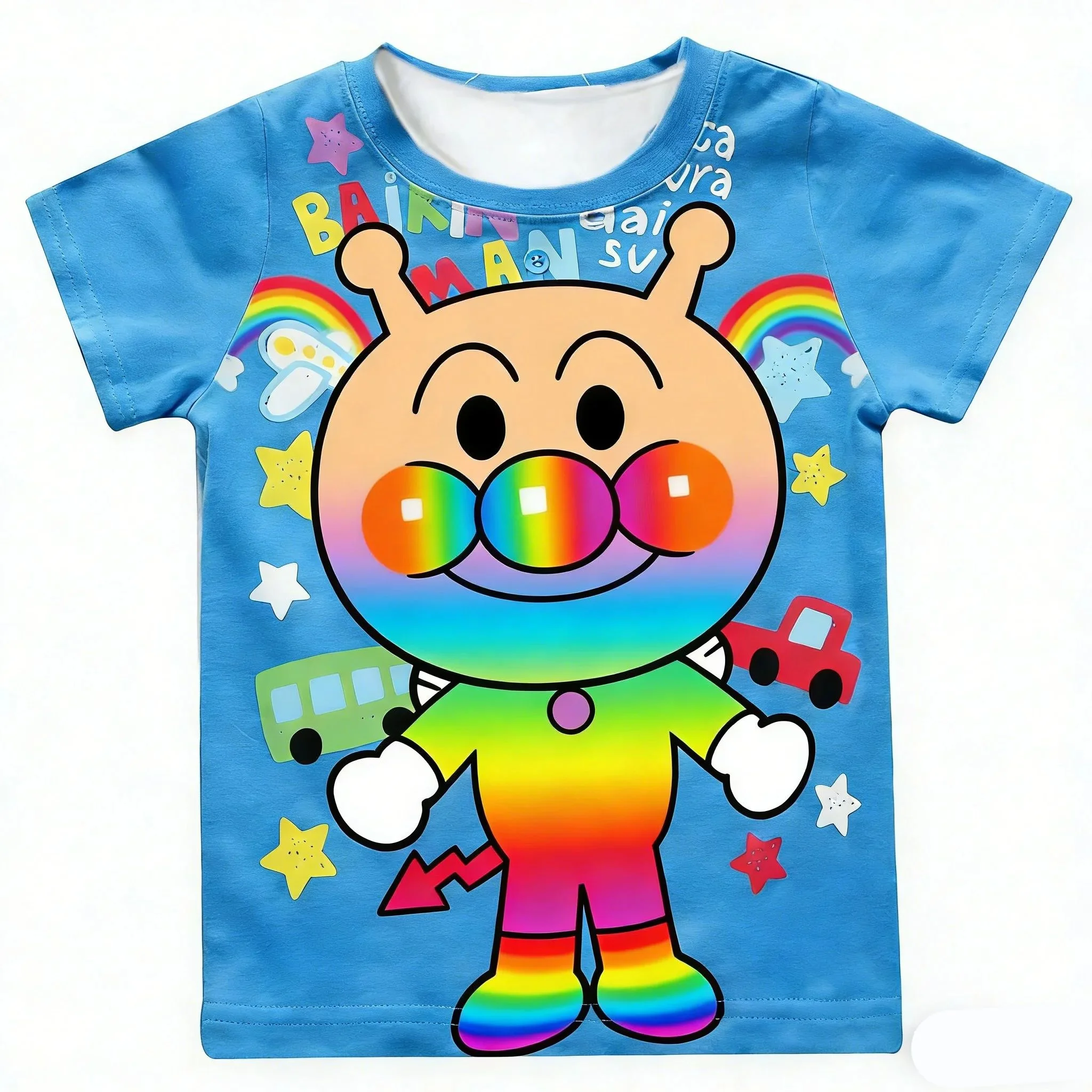 Kinder-Anpanman-Baikinman-Anime-T-Shirt, Herren-T-Shirt, Damen-T-Shirt, Oberteil für Jungen, Kinder, Eltern-Kind-Set, schnelltrocknend, kurzärmelig, Kinder-T-Shirt. – Detail 7