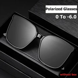 Nuevas gafas de sol polarizadas para miopía, gafas negras de gran tamaño para exteriores para hombres y mujeres, gafas de sol con montura de ojo de gato terminadas, gafas de sol con dioptrías de 0 a 6,0