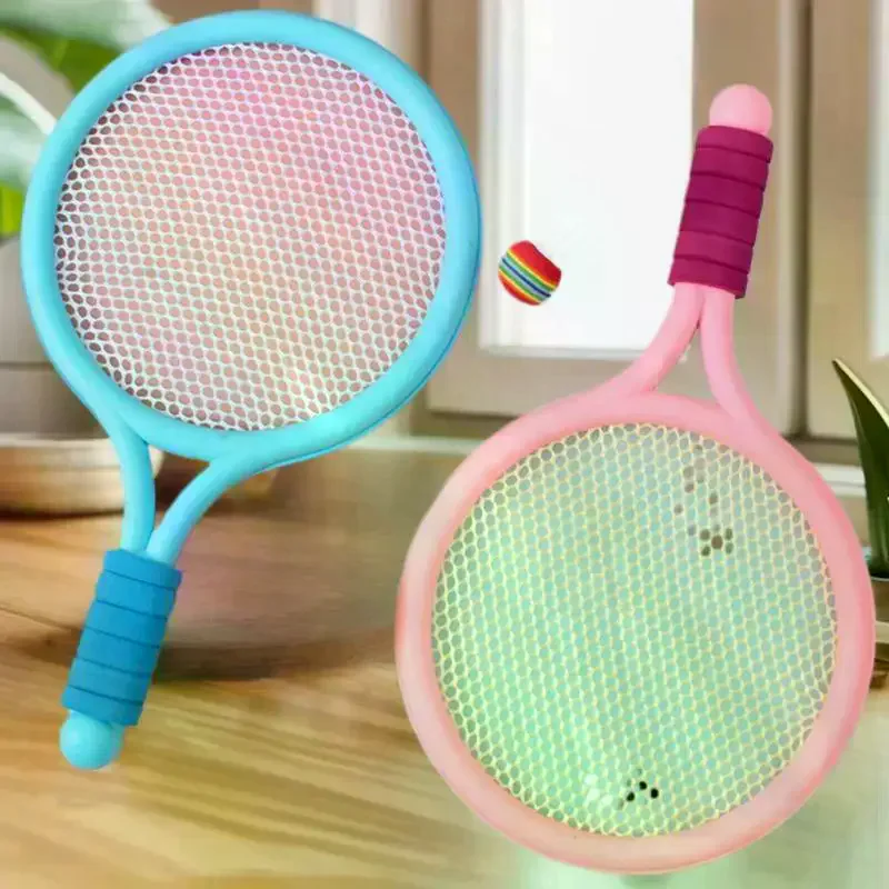 

Интерактивные игрушки для детей, 1 комплект легких теннисных ракеток для бадминтона для детей