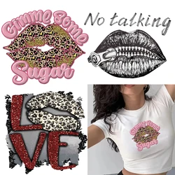 1PC personality Lips Patterns Decoration DIY Iron On Transfer Stickers On Clothes Jackets T-shirt Sticker For Clothing Applique