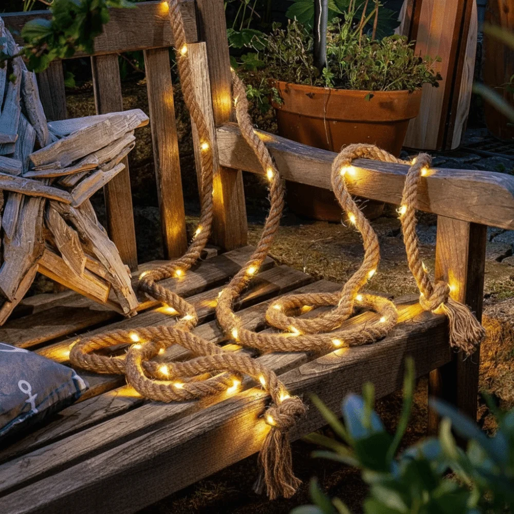 

Retro Solar Powered Solar Rope Light 8 Lighting Modes Vintage Rope Light String Lights Indoor Decoration