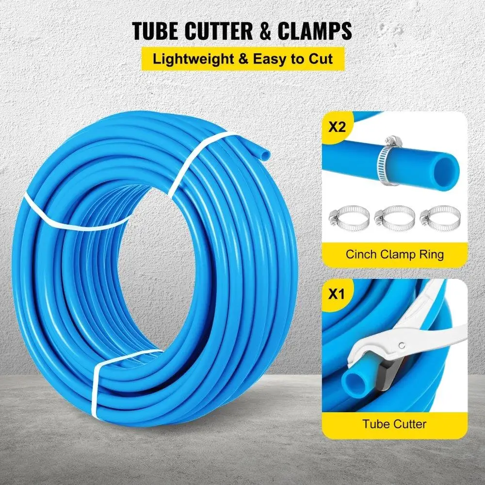 1 PEX Tubing 300ft Non-Oxygen Barrier Pipe for hot & Cold Water - Flexible Blue PEX Hose for Plumbing & Radiant Heating