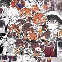 10/56pcs Anime Wenhao Wild Dog Graffiti Stickers Ipad Skateboard Guitar Water Cup Waterproof No Glue Stickers Wholesale Kid Gift