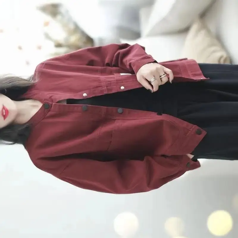 

Женская куртка новая в пальто и куртках Женская осенняя новинка Ретро Свободный хлопок Джокер Модная повседневная нишевая куртка топ Ранняя женщина