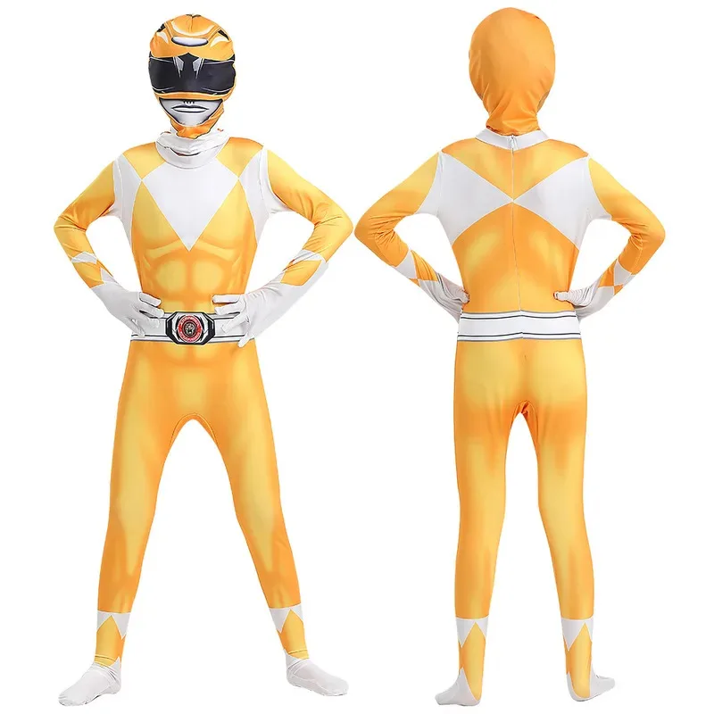 Fantasia Power Samurai Rangers Cosplay Costume Adult Kids Morpher Mighty Morphin Mask Jumpsuit Zentai Suit Halloween