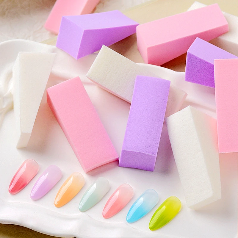 

8PCS Trapezoid Soft Nail Art Gradient Sponge Block Application Of Nail Polish Gel With Gradient Effect For Nail Art Decorations