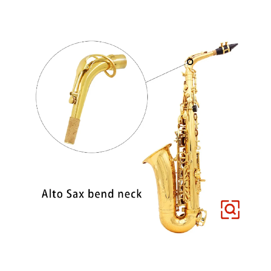 SLADE Alto/Tenor/Soprano Saxophone Neck Brass Multicolor Bend Neck Sax Replacement Part Sax Accessory