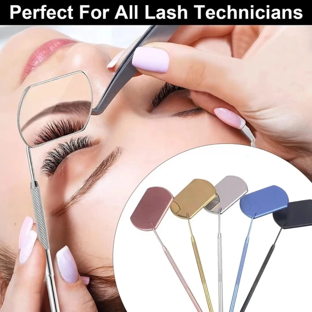 

1Pcs Multi Colors Stainless Steel Multifunction Checking Oval Lash Mirror Eyelashes Extension Beauty Makeup Portable Mirror Tool